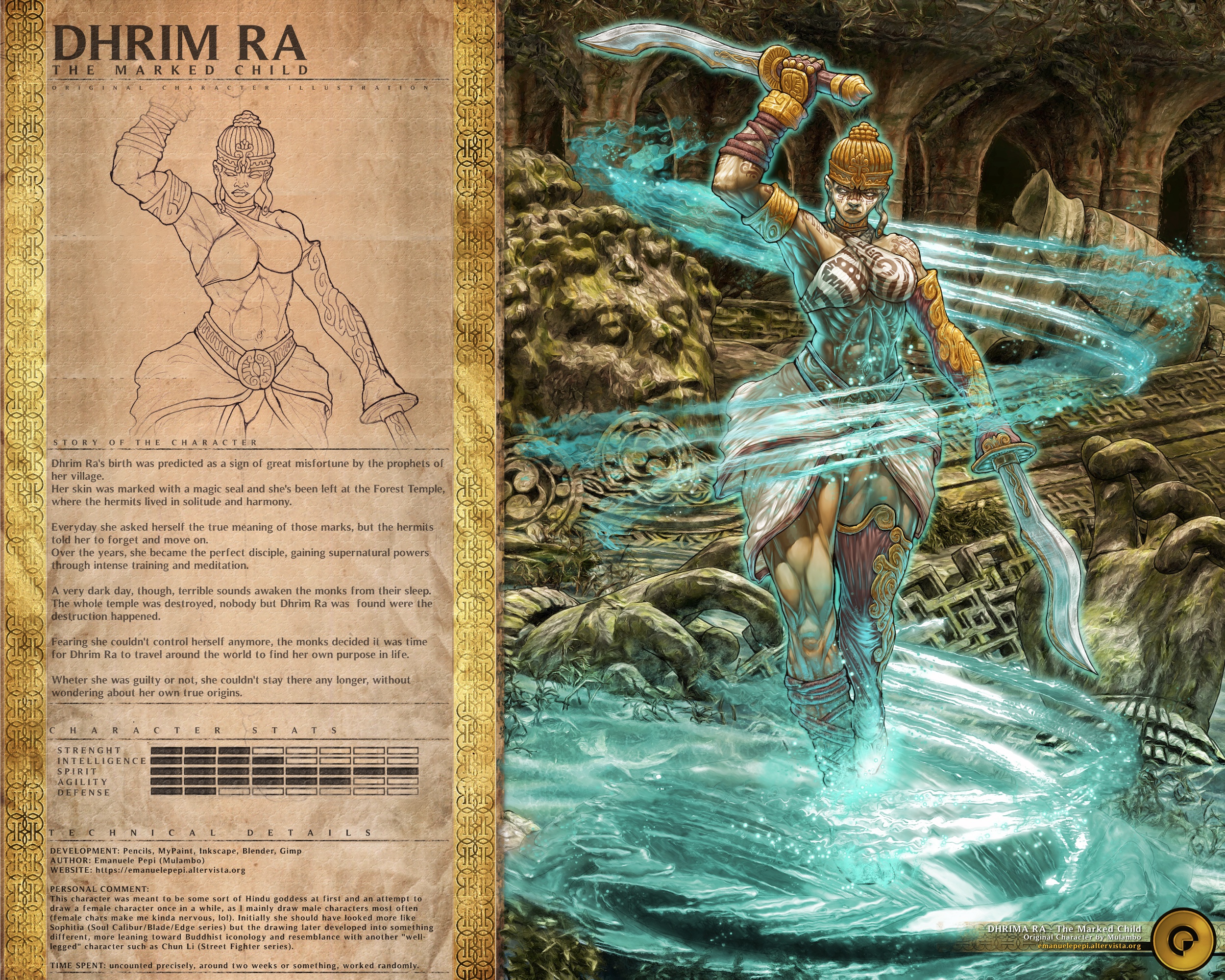  Dhrim Ra, Original Character made with Gimp/MyPaint/Blender/Inkscape