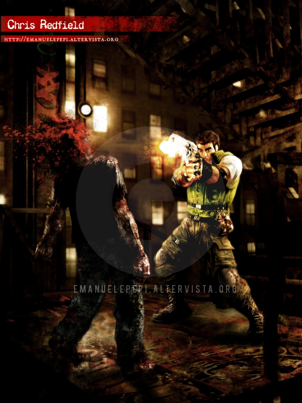 Chris redfield, Resident Evil Fan-art, artwork done with Gimp/MyPaint/Blender  