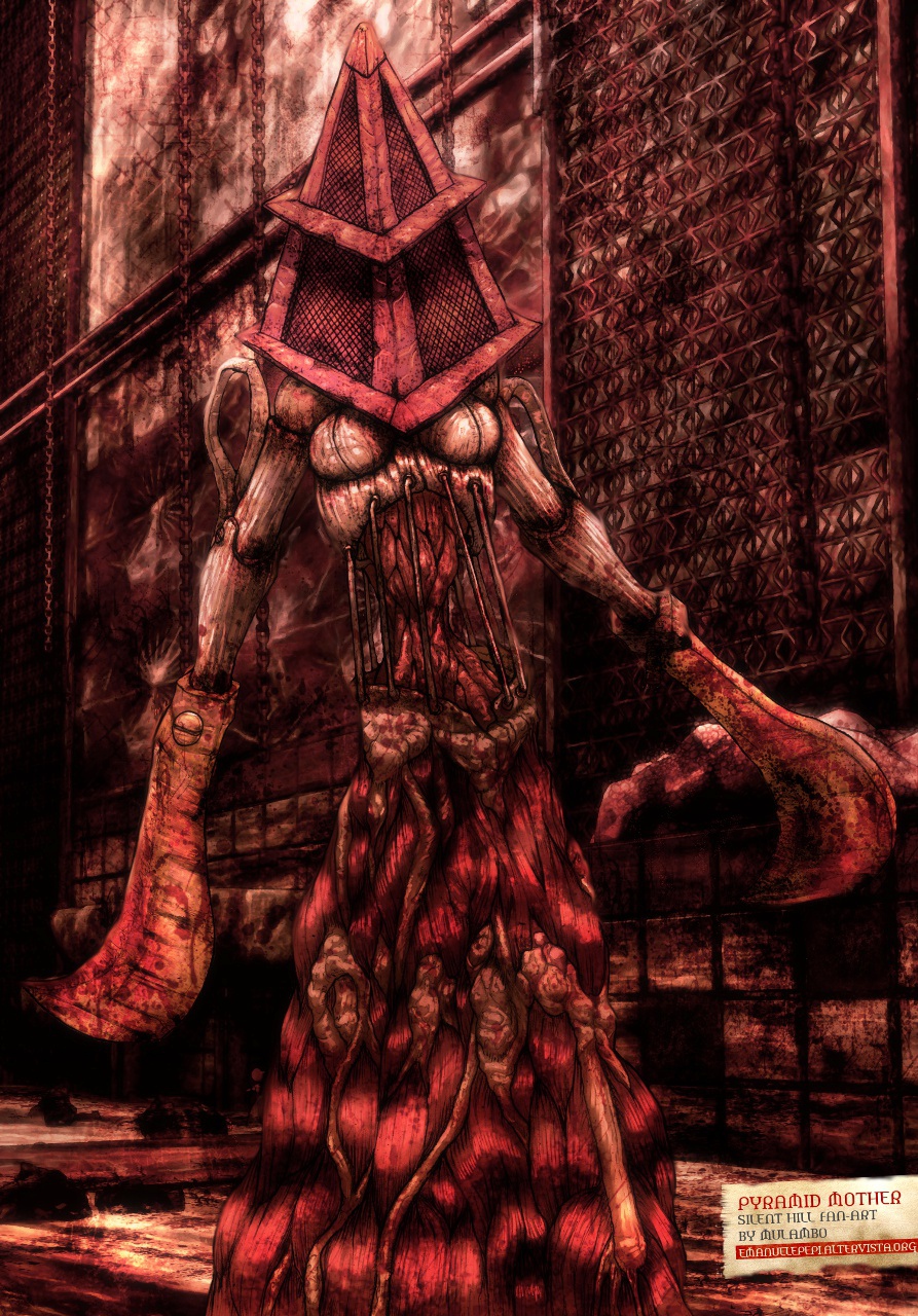 Pyramid Mother, Silent Hill Fan-art, artwork done with  Gimp/MyPaint/Blender/Inkscape